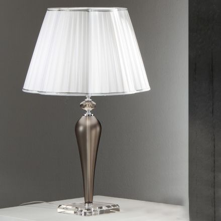 Classic Table Lamp Handmade in Glass and Crystal - Mariangela Viadurini