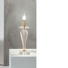 Classic Table Lamp in Handmade Italian Glass and Gold Metal - Oliver Viadurini