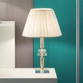 Classic Table Lamp in Gold Metal, Crystal and Shade - Similo