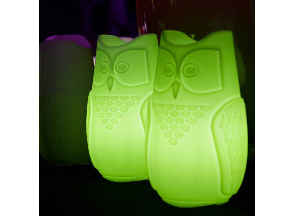 Slide Bubo colored table lamp of owl design made in Italy Viadurini