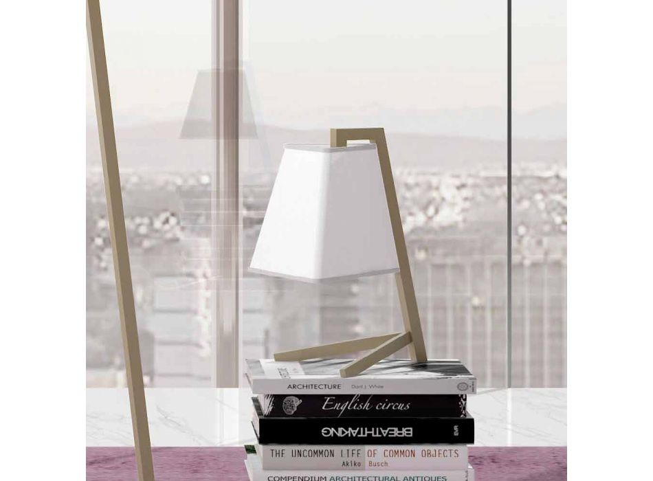 Table Lamp with Structure in Metal and Fabric Made in Italy - Barton Viadurini
