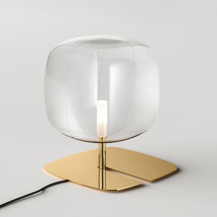 Table Lamp with Shiny Metal Structure Made in Italy - Donatina Viadurini