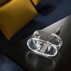 Acrylic Crystal Table Lamp and Gold, Silver or Copper Leaf - Gnassi Viadurini
