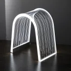 Transparent Acrylic Crystal Table Lamp with Engraved Decoration - Bertella Viadurini