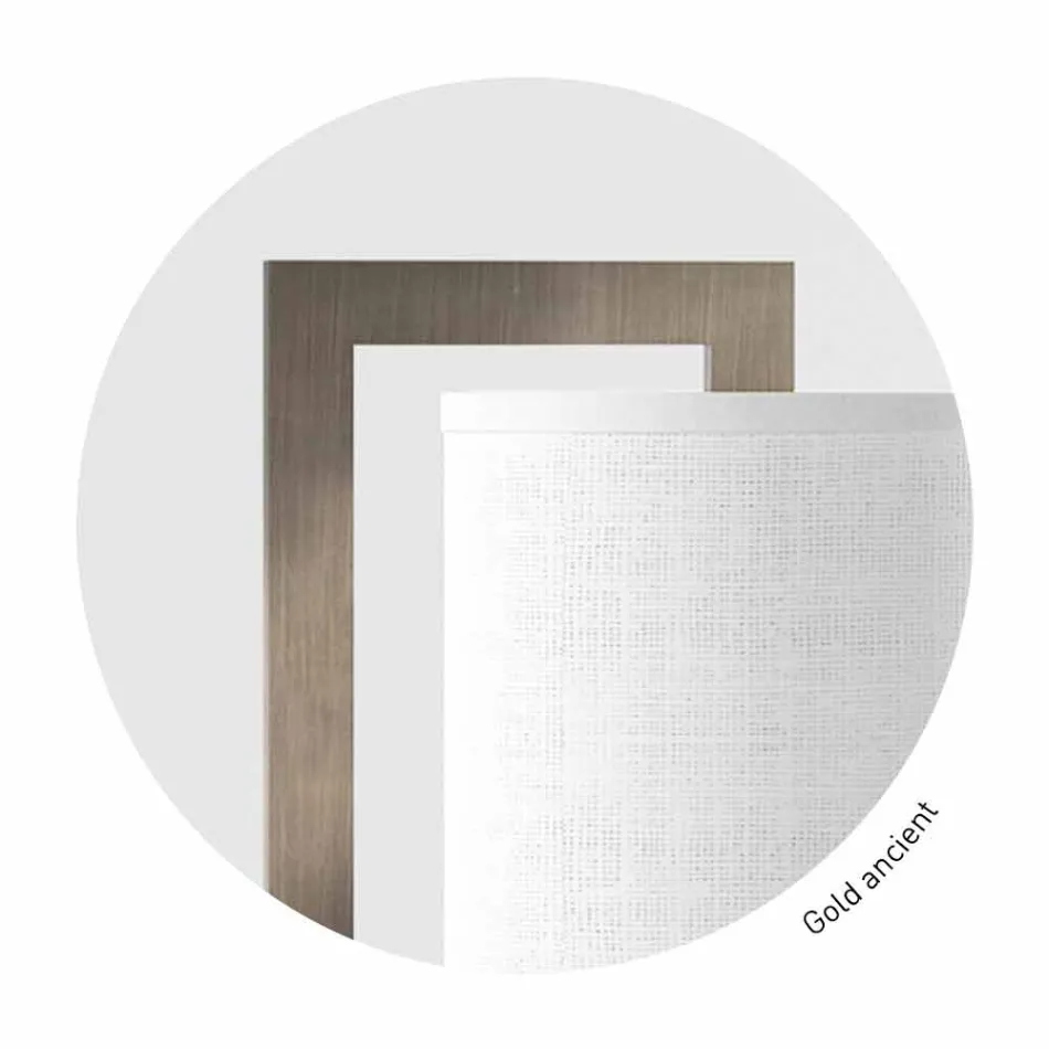 Design Table Lamp in Metal and White Linen Made in Italy - Bali Viadurini