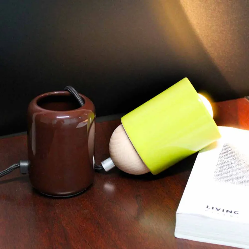 Modern design ceramic table lamp made in Italy Asia Viadurini