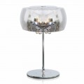 Design Table Lamp in Glass, Crystal and Chromed Metal - Cambria