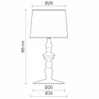 Table Lamp in White Ceramic and Linen Lampshade 2 Dimensions - Cadabra Viadurini