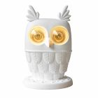 Table Lamp in Matt White Ceramic 2 Lights Modern Design Owl - Owl Viadurini