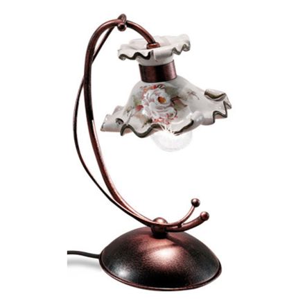 Hand Painted and Iron Decorated Ceramic Table Lamp - Milan Viadurini