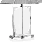 Crystal Table Lamp and Luxury Silver Square Lampshade - Clezia Viadurini