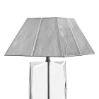 Crystal Table Lamp and Luxury Silver Square Lampshade - Clezia Viadurini