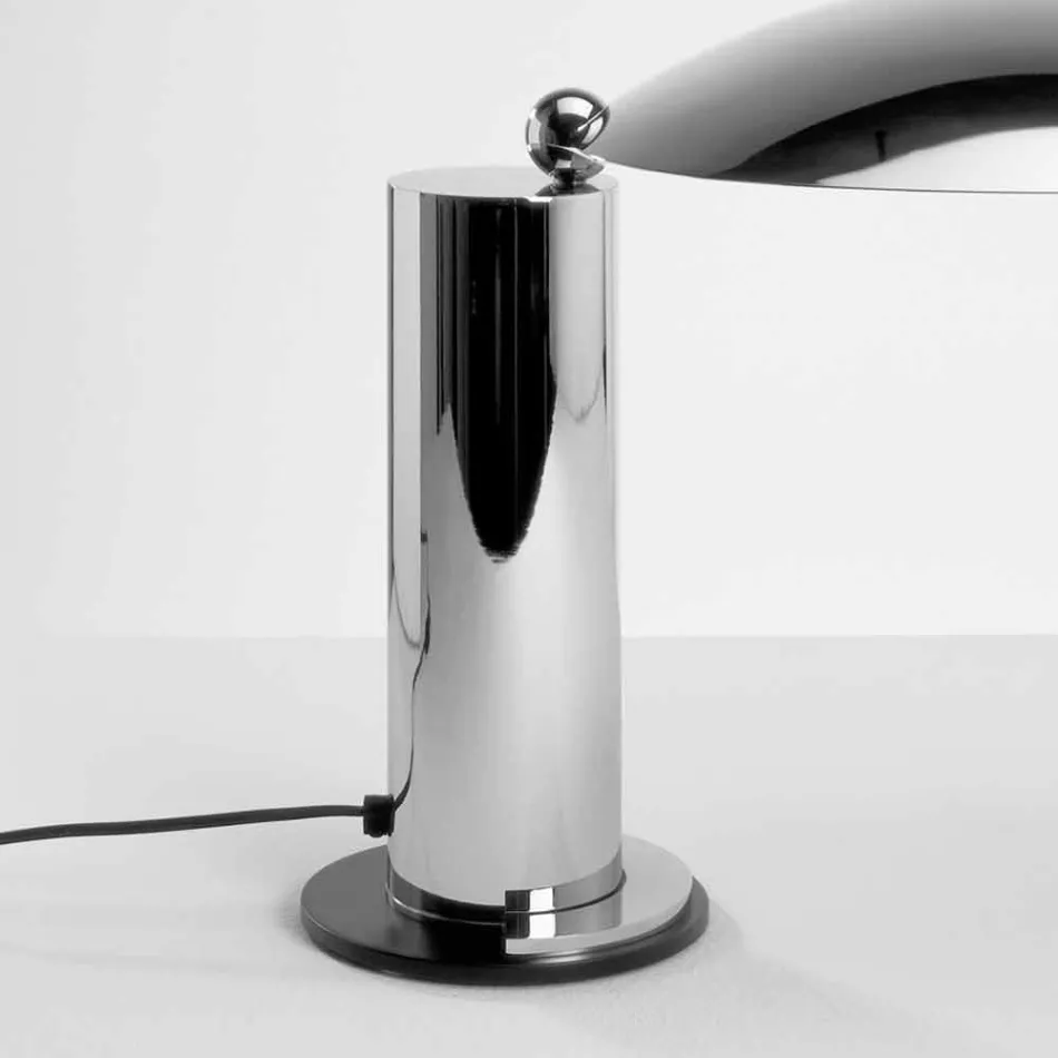 Table Lamp in Chrome or Black Metal with LED Made in Italy - Orlando Viadurini