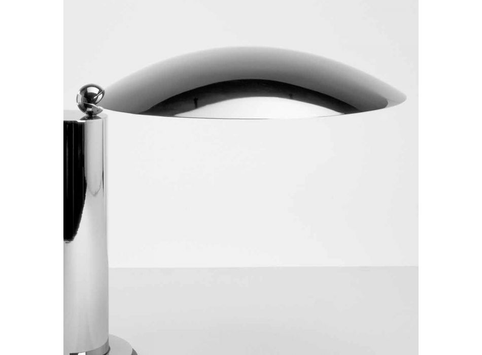Table Lamp in Chrome or Black Metal with LED Made in Italy - Orlando Viadurini