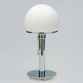 Table Lamp in Opaline with Chrome Structure Made in Italy - Toronto