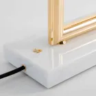 Table Lamp in Brass and Resin with Marble Base Made in Italy - Quizza Viadurini