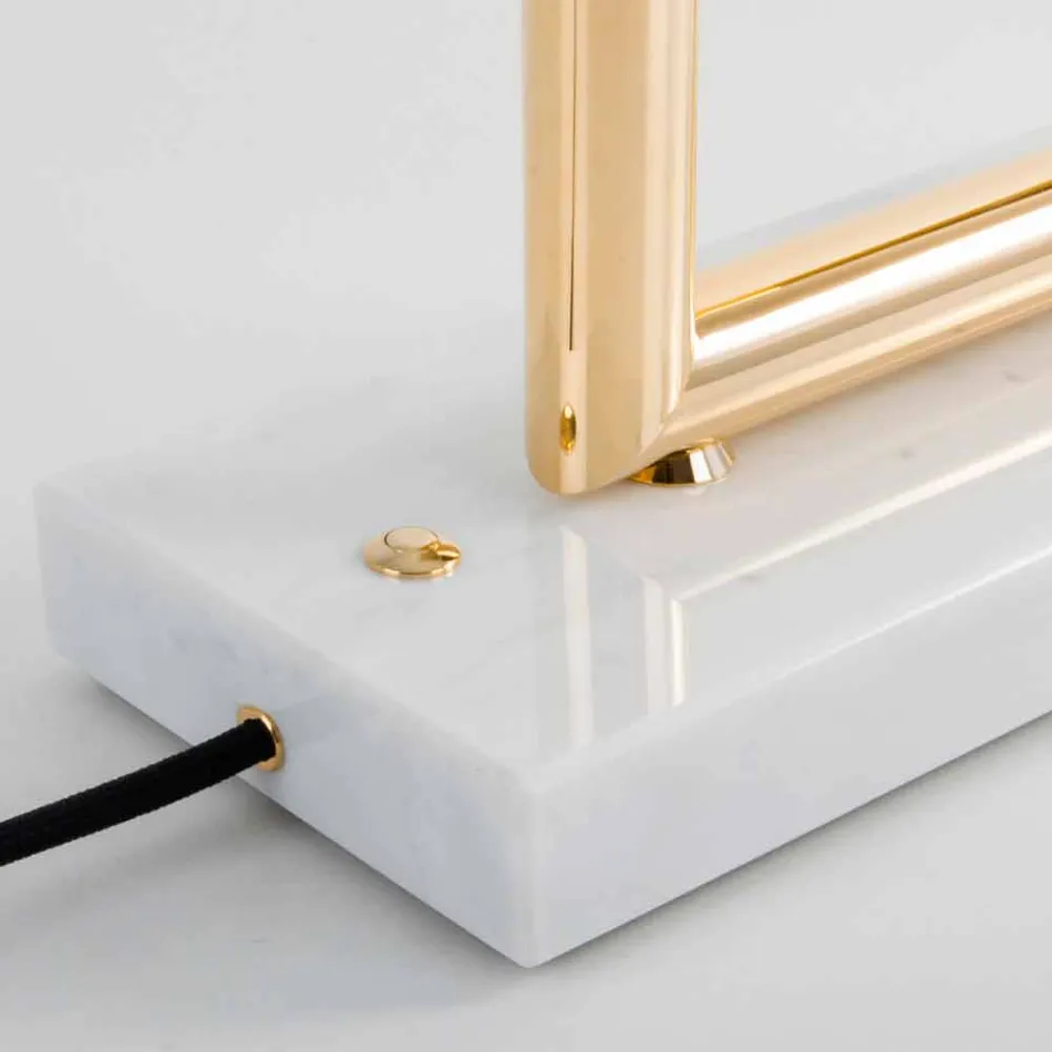 Table Lamp in Brass and Resin with Marble Base Made in Italy - Quizza Viadurini