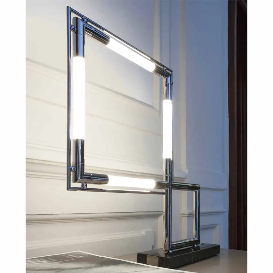 Table Lamp in Brass and Resin with Marble Base Made in Italy - Quizza Viadurini