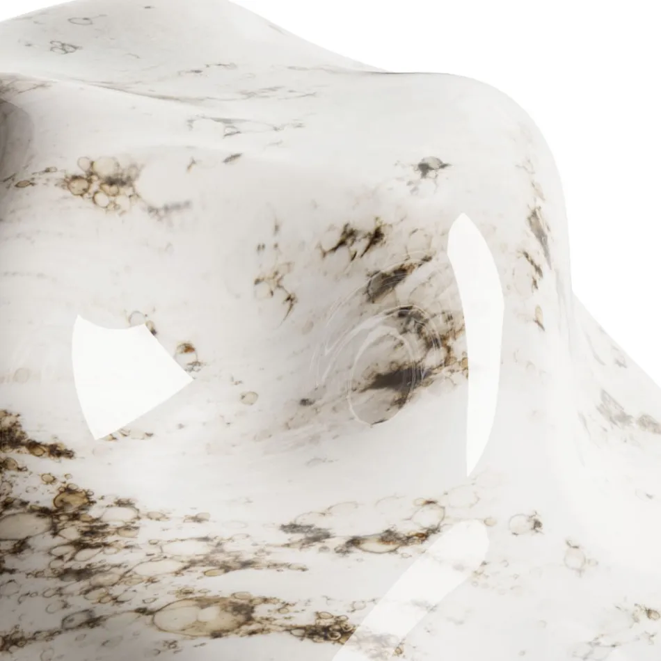 Table Lamp in Dark Brass and Stone Glass Made in Italy - Bottega Viadurini