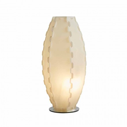 Table lamp in pearl sandylex made in Italy Gisele, diam. 27 cm Viadurini
