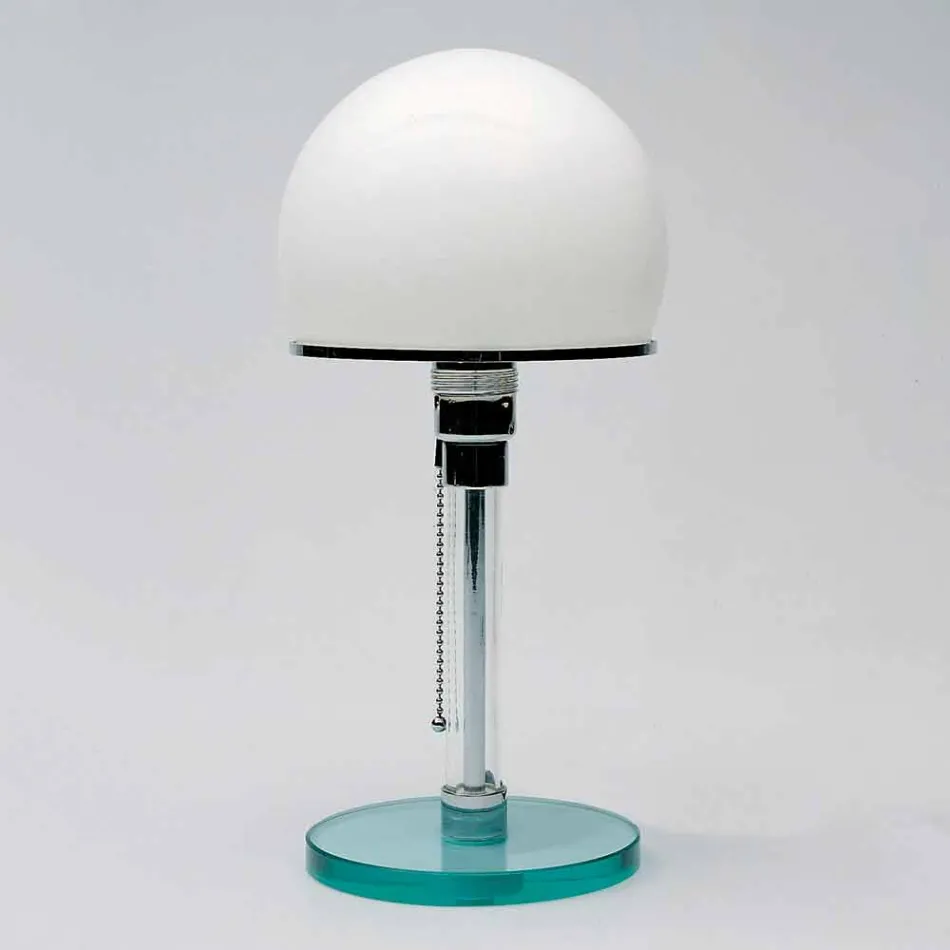 Glass Table Lamp with Opal Shade Made in Italy - Dacca Viadurini