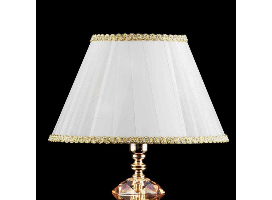Glass table and crystal lamp Belle, made in Italy Viadurini