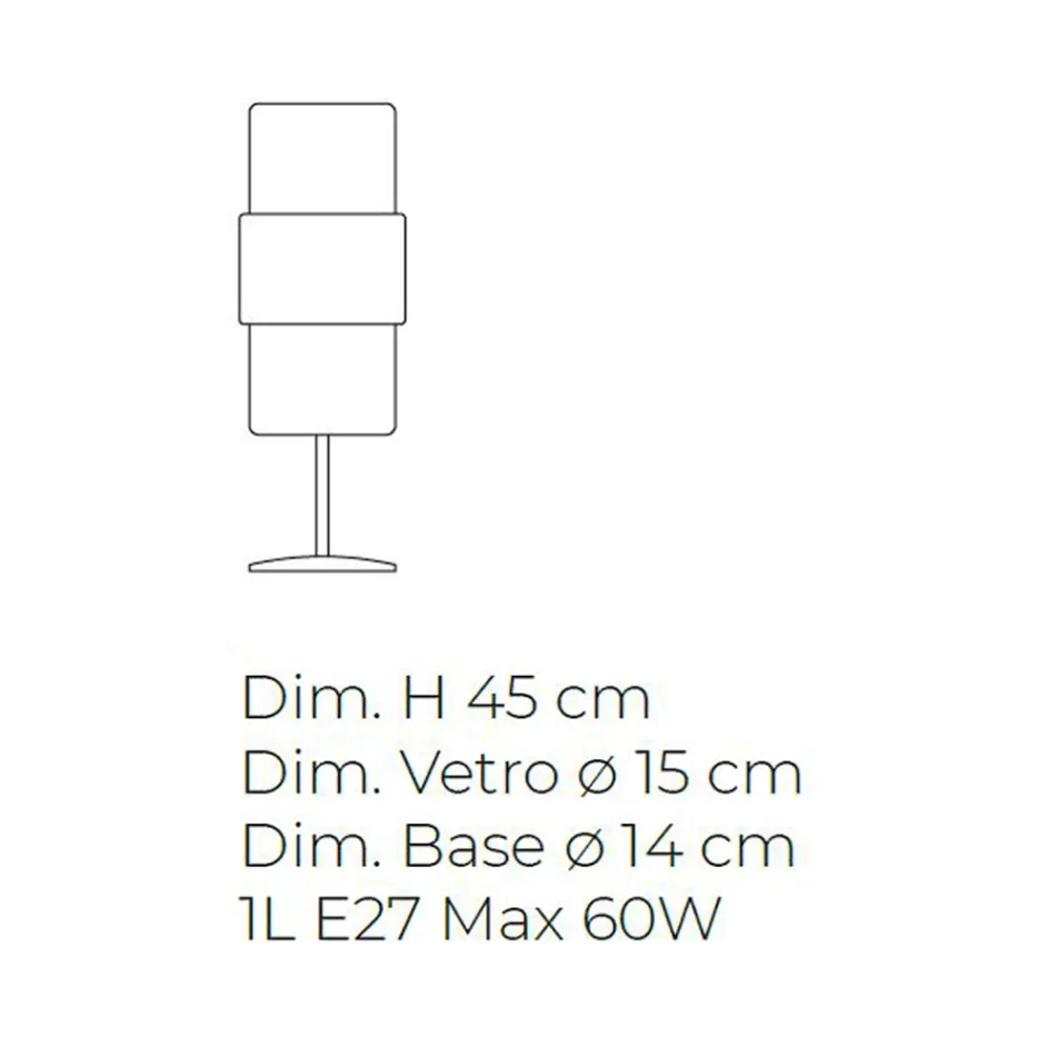 Table Lamp in Hand Blown Glass in Venice and Metal - Satomi Viadurini