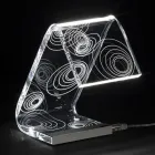 Table Lamp Led Crystal Acrylic Folded Laser Decor - Possett Viadurini