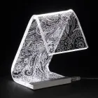 Table Lamp Led Crystal Acrylic Folded Laser Decor - Possett Viadurini