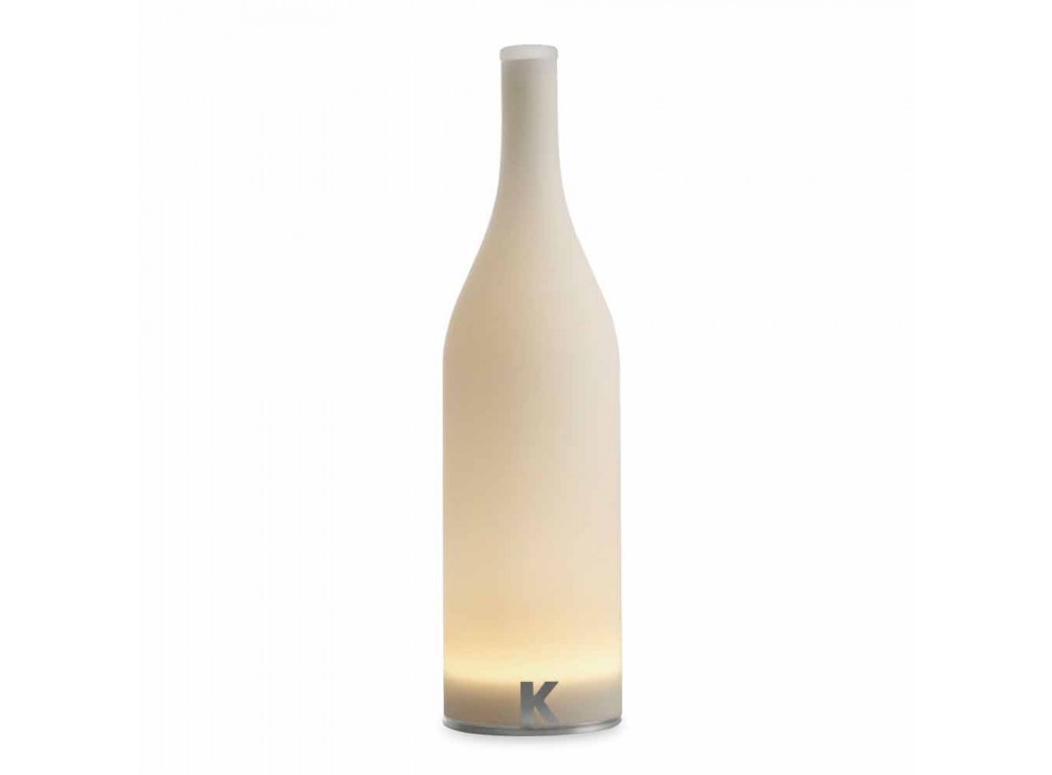 Led Table Lamp in White Frosted Glass Modern Design - Bottle Viadurini