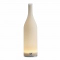 Led Table Lamp in White Frosted Glass Modern Design - Bottle