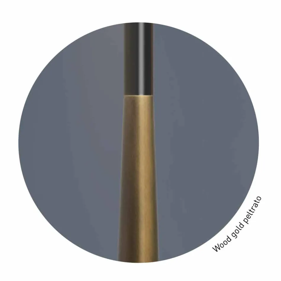 Modern Table Lamp in Metal, Wood and Organza Made in Italy - Boom Viadurini