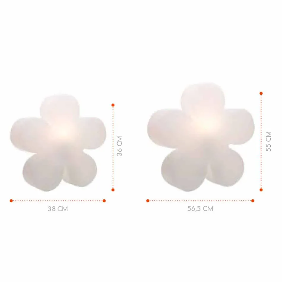 Modern Design Flower Table or Floor Lamp in White Plastic - Fiorestar Viadurini