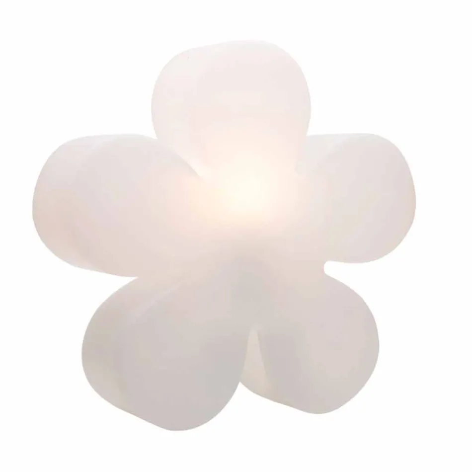 Modern Design Flower Table or Floor Lamp in White Plastic - Fiorestar Viadurini