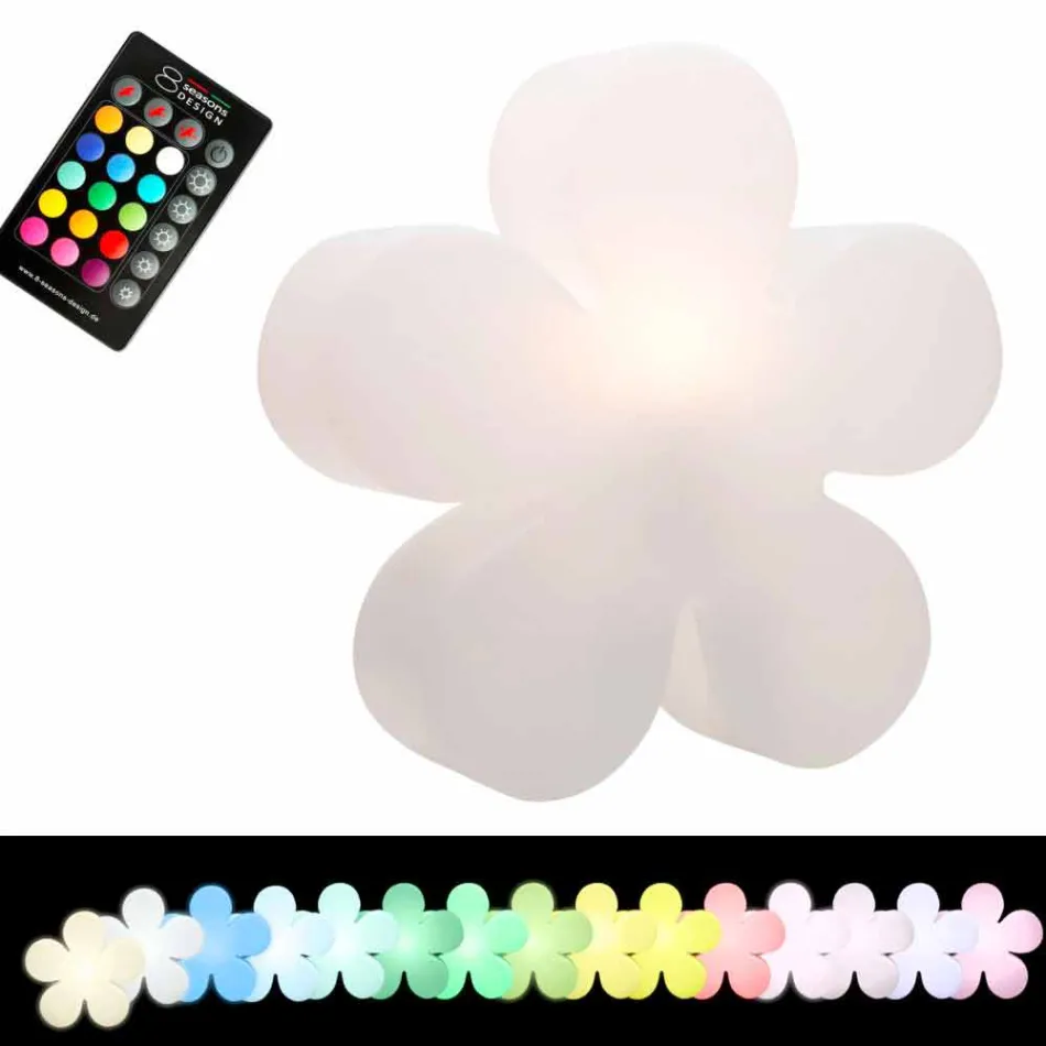 Modern Design Flower Table or Floor Lamp in White Plastic - Fiorestar Viadurini