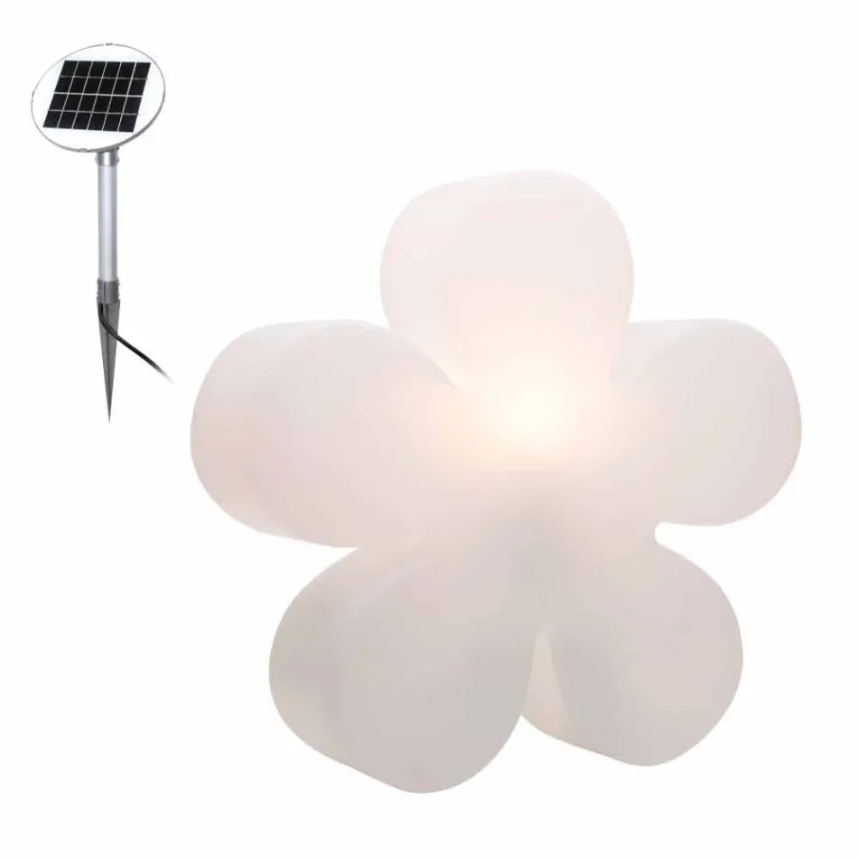 Modern Design Flower Table or Floor Lamp in White Plastic - Fiorestar Viadurini