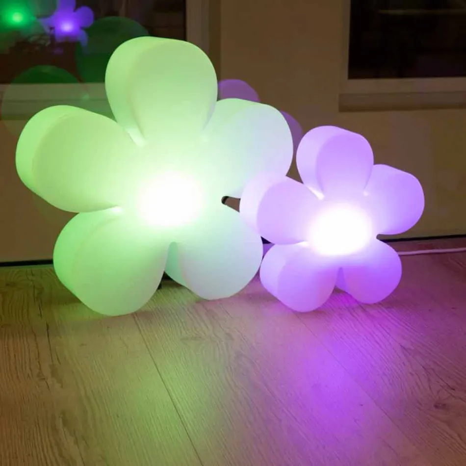 Modern Design Flower Table or Floor Lamp in White Plastic - Fiorestar Viadurini