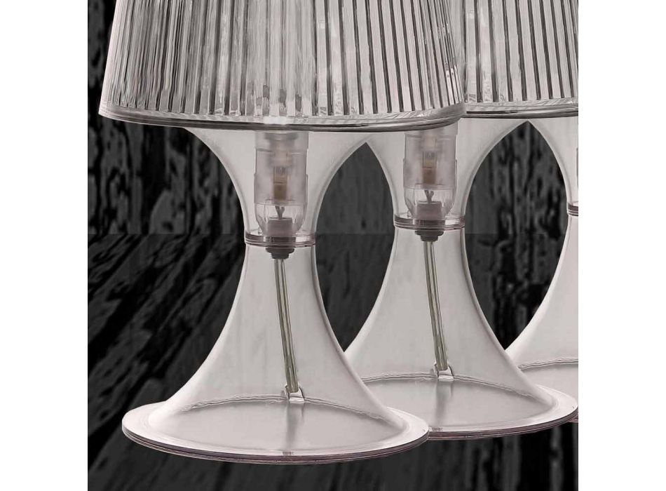 Transparent polycarbonate table lamp made in Italy Frosinone Viadurini