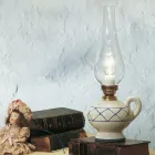 Rustic table lamp made of hand-decorated ceramic Ferroluce Viadurini