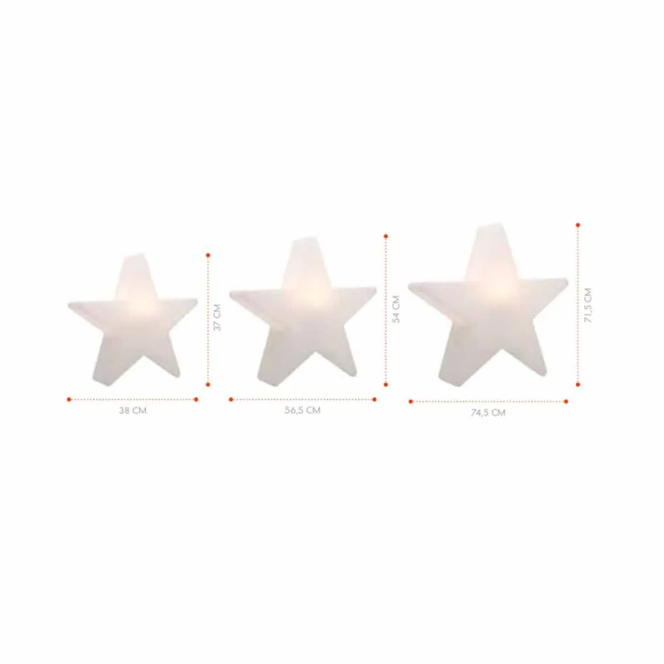 Polyethylene Solar or LED Star Design Table Lamp - Ringostar Viadurini