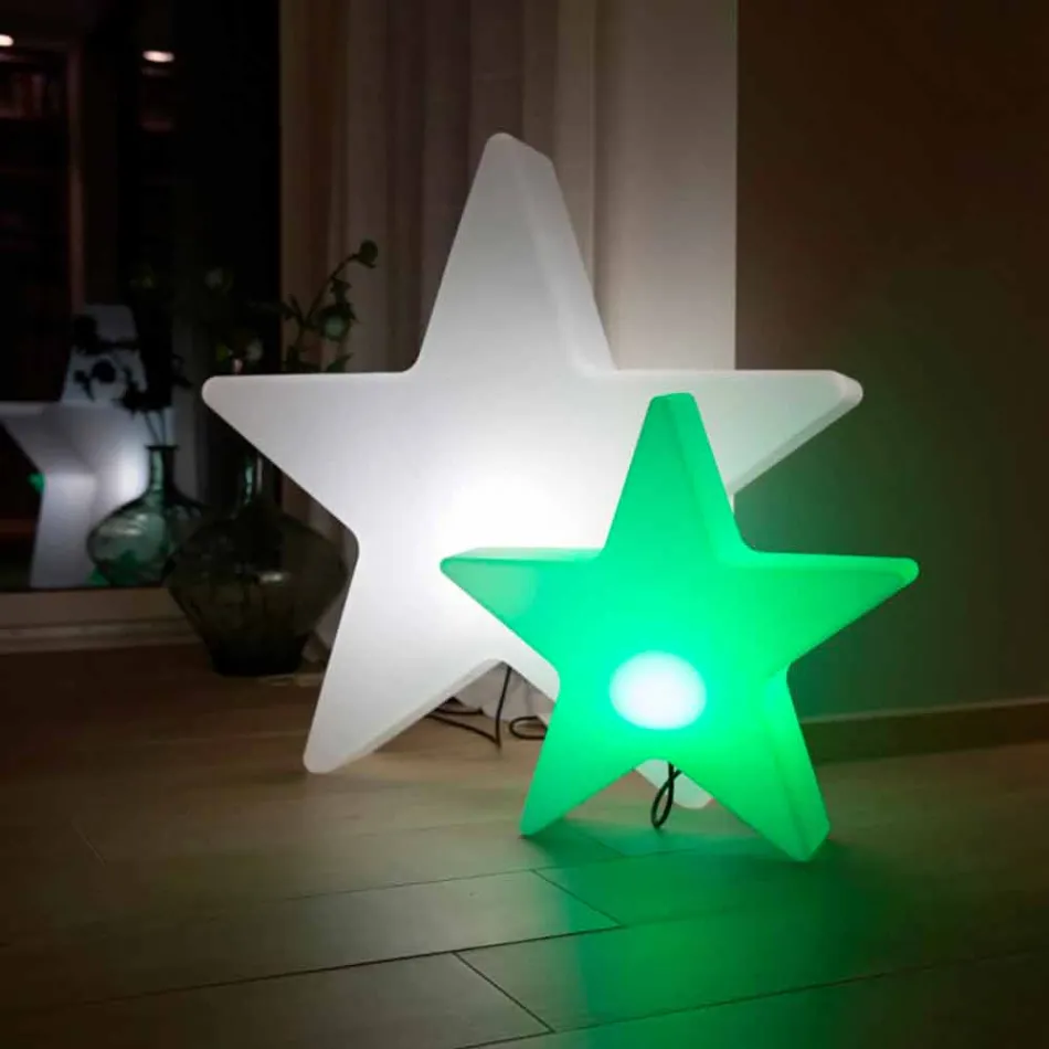 Polyethylene Solar or LED Star Design Table Lamp - Ringostar Viadurini
