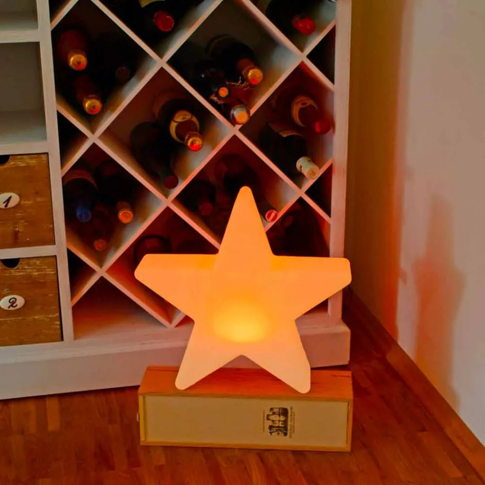 Polyethylene Solar or LED Star Design Table Lamp - Ringostar Viadurini
