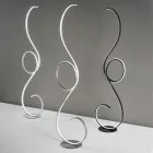 LED Floor Lamp with Design-Clack Painted Metal Structure Viadurini