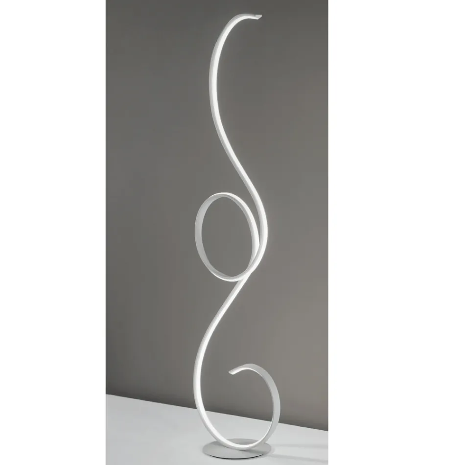 LED Floor Lamp with Design-Clack Painted Metal Structure Viadurini