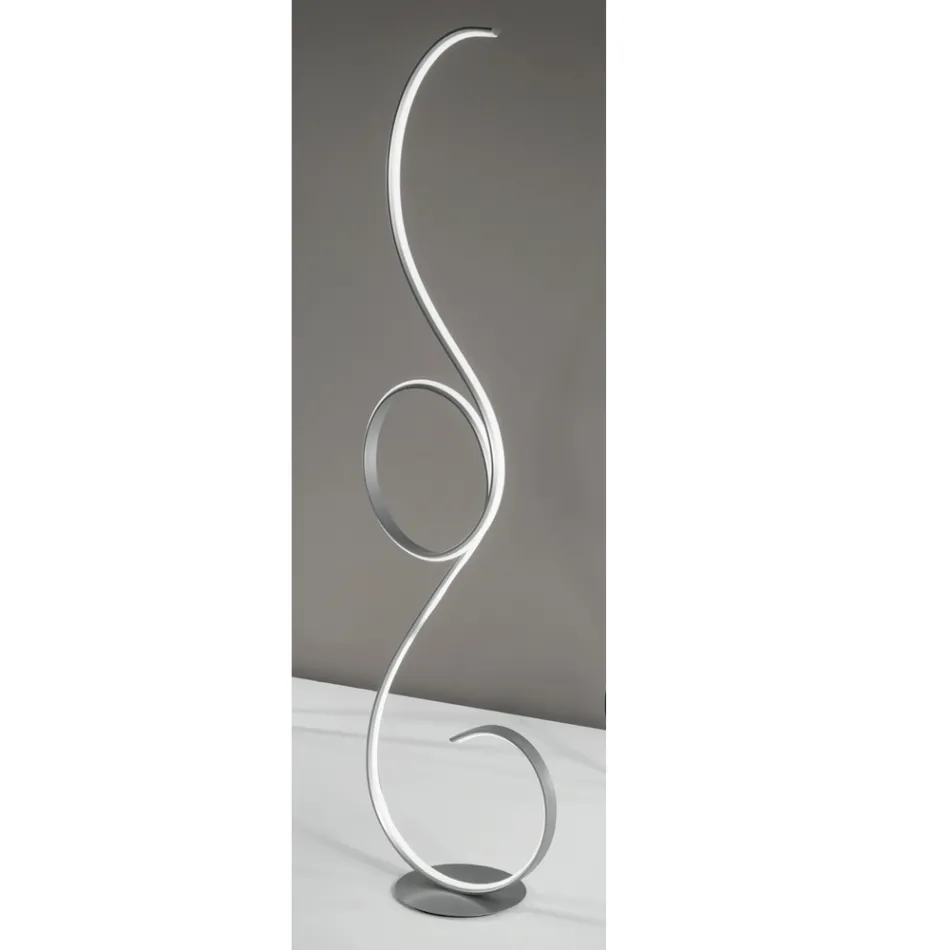 LED Floor Lamp with Design-Clack Painted Metal Structure Viadurini