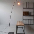 Artisan Design Floor Lamp in Black Iron Made in Italy - Curva