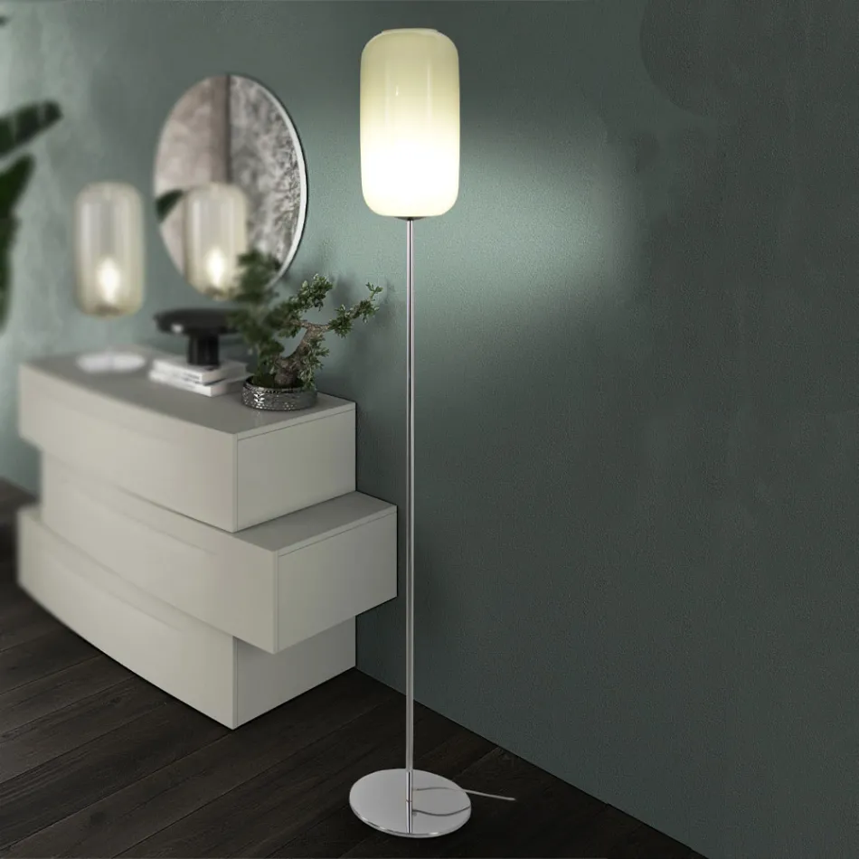 Hand-blown Venetian Glass Floor Lamp - Bamboo Viadurini