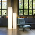 Design bright cylindrical floor lamp Slide Fluo, made in Italy