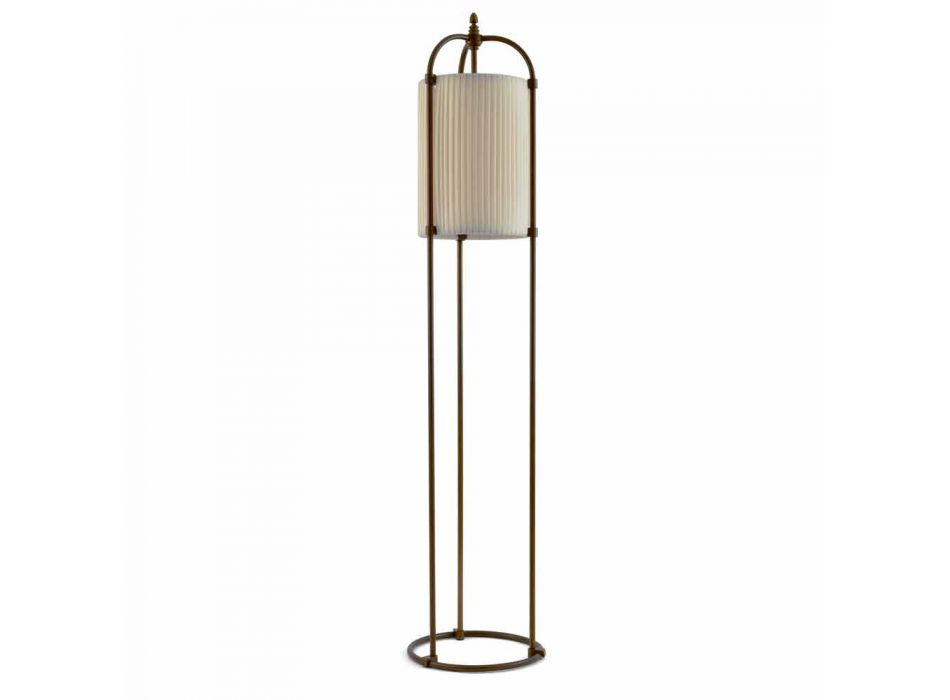 Floor lamp in brass and fabric Hua Hika Viadurini