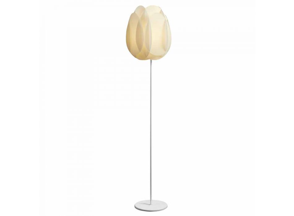 Floor lamp with white pearl lampshade, diam.40xH195 cm, Lora Viadurini